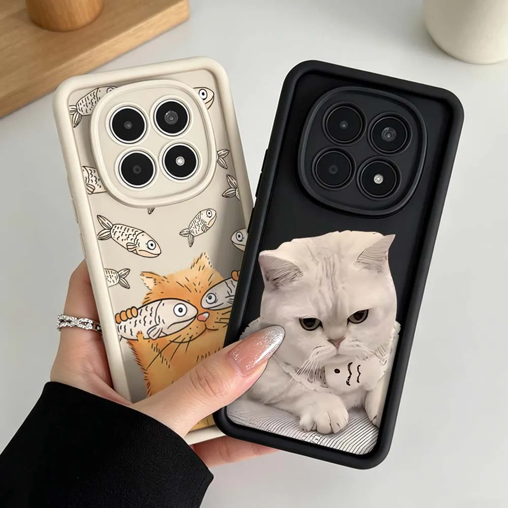 Funda de silicona con diseño de gato británico de pelo corto blanco para Xiaomi Redmi Note 15 14 13 12 11 10 14S 11S Pro Plus 5G, funda suave para teléfono