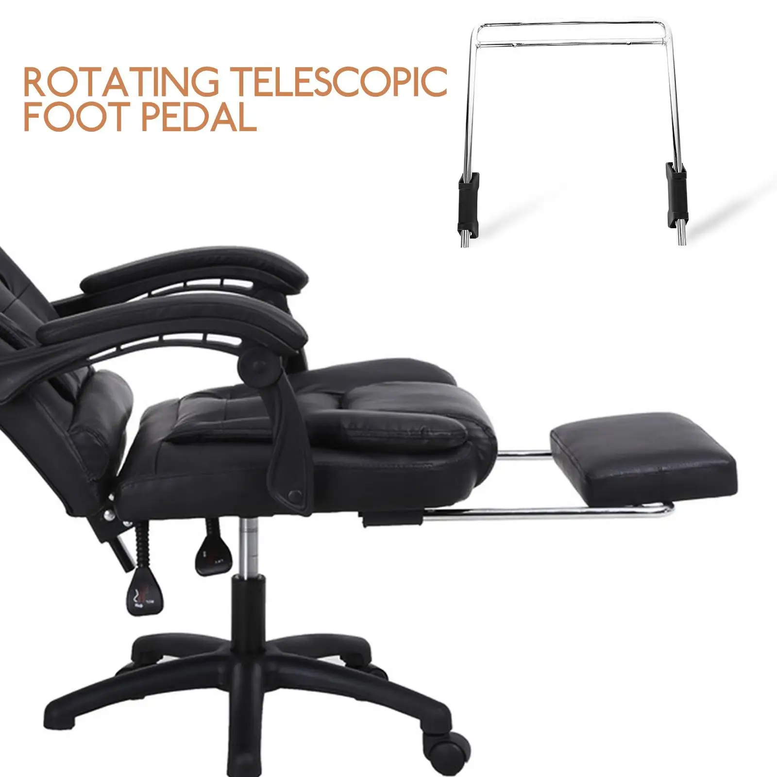 Office Chair Footrest Durable Steel Furniture Parts Adjustable Replacement Bracket For With Retractable Pedal Rest Attachment