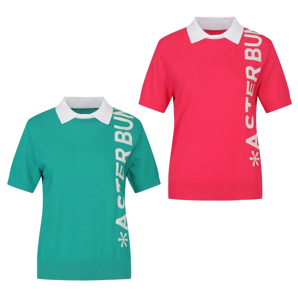 

"Women's Trendy Sports T-shirt! New Style! Simple and Luxurious, Versatile Lapel Knitted Short Sleeves, Warm!"