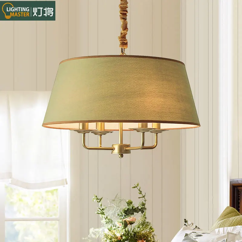 American restaurant chandelier Nordic bar simple living room lamp master bedroom lamp study pastoral dining room lamp