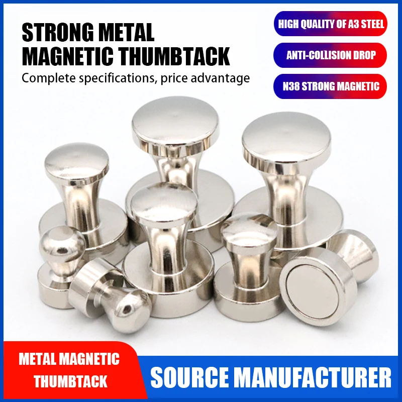 Puntine magnetiche Magnete al neodimio Ventosa Puntine da disegno Puntina da disegno in metallo Frigorifero Lavagna bianca Forte magnete potente per ufficio