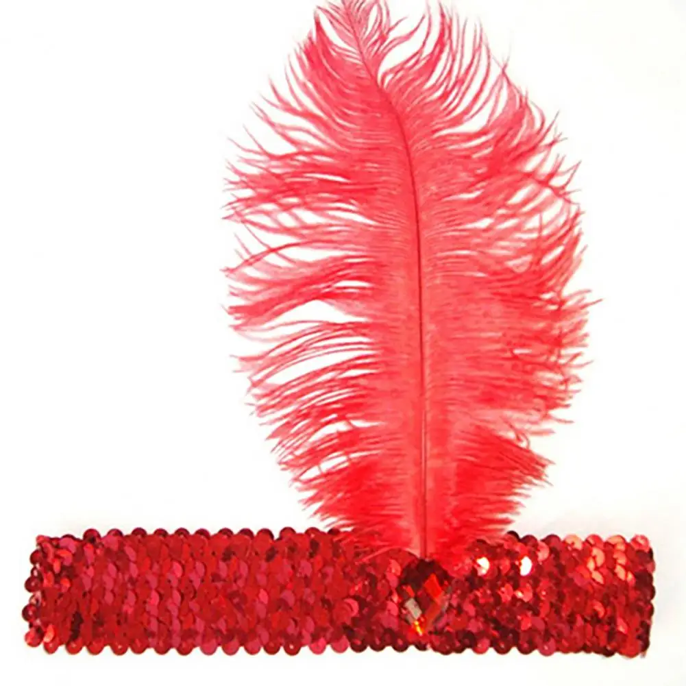 COS Indian Headband Ostrich Feather Hair Accessories Hairhoop Beautiful Lovely Brilliant Halloween Feather Headwear For Festival