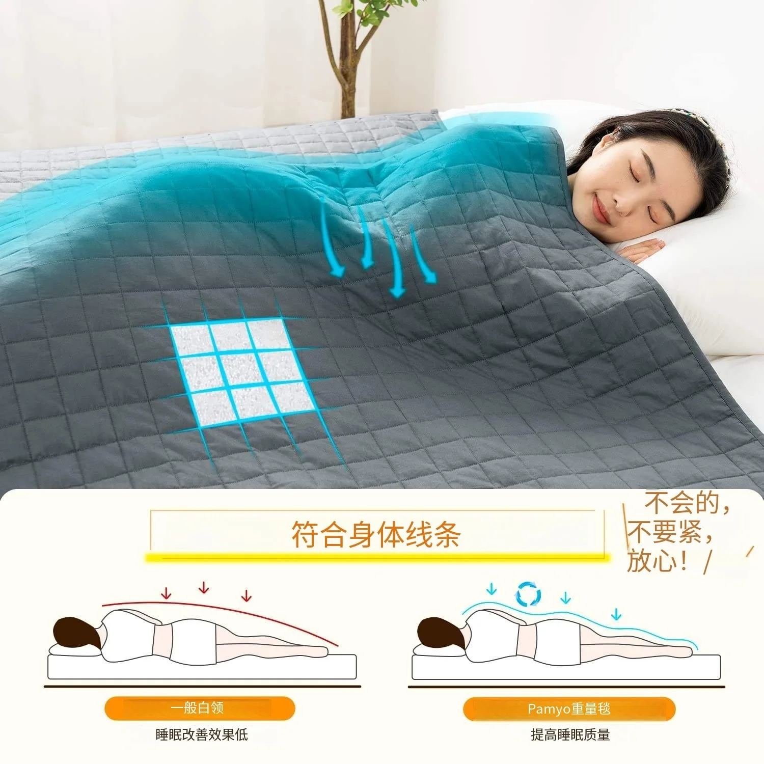 Cross-border pure cotton gravity quilt cotton quilted gravity blanket Xia Liang quilt aviation blanket weighted blanket