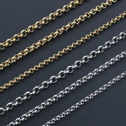5 Meters Never Fade Stainless Steel Gold Plated BL O Style Necklace Chains For DIY Jewelry Findings Making Materials Supplies