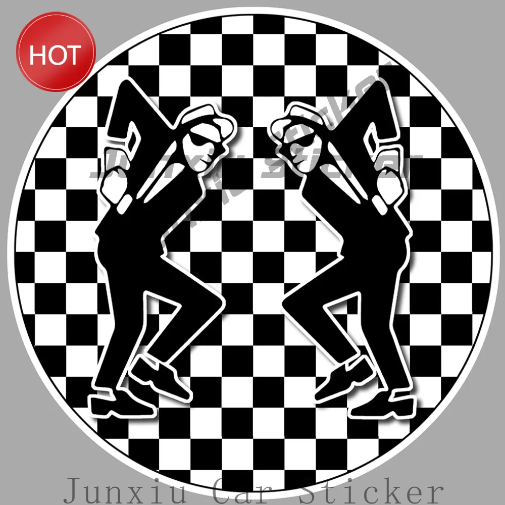Deux Danseur De Ska Musique Fun Madness Saxo Auto Funny Reflective Silver Vinyl Decal Waterproof For Rear Window Van Body