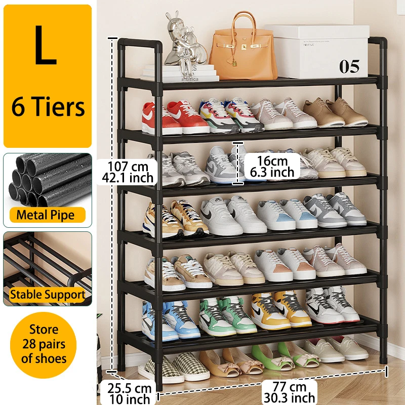 Meerlaags metalen schoenenrek, grote capaciteit schoenenopberger voor entree, kast, garage, schoenenplank voor woonkamer