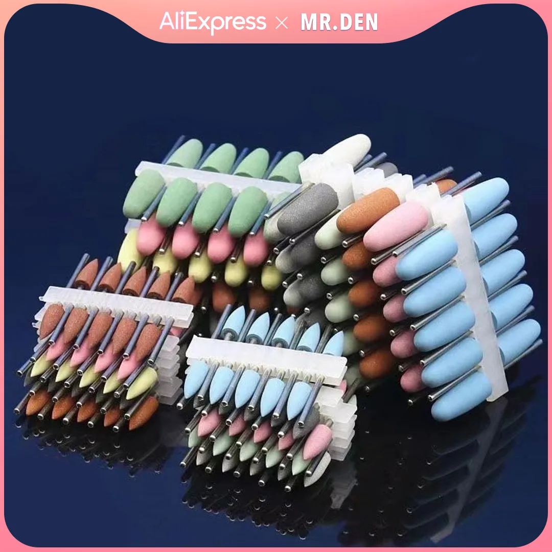 

50Pcs/Set 2.35mm Dental Silicone Rubber Polishers Burs Teeth Whitening Equipment Plishing Drill Dental Polishing Nail Drill Bit