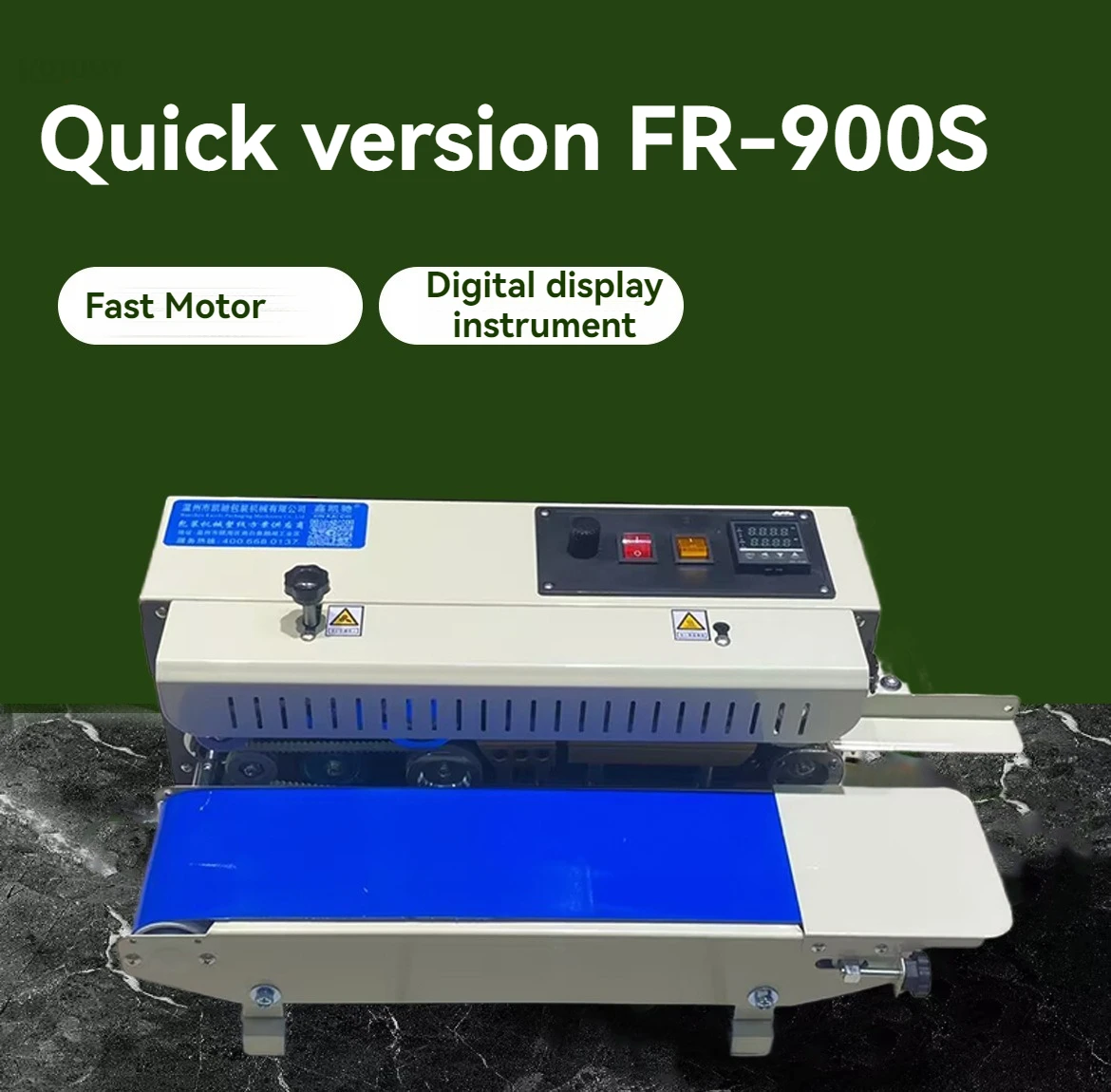 Commercial Continuous Band Sealer FR-900 - 6-12mm Seal Width, Works with Plastic, Foil & Snack Packaging