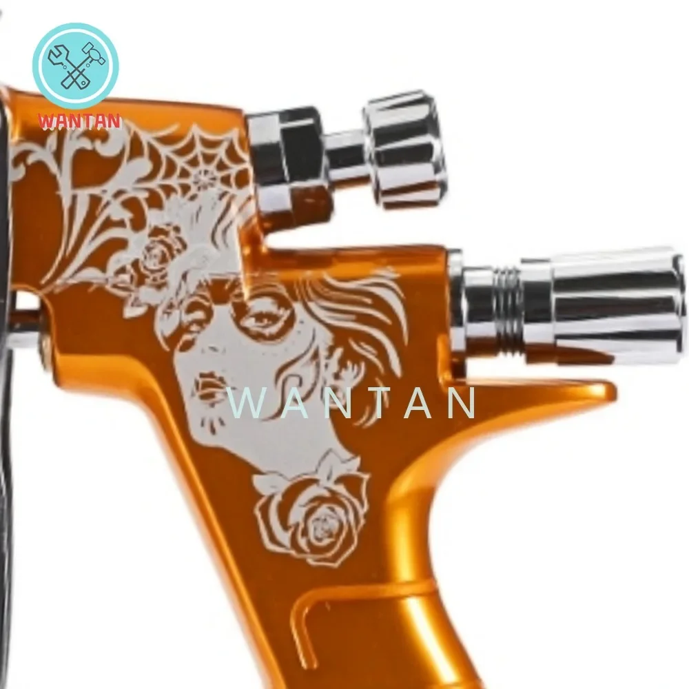 Pattern Spray Gun Gold Spider Golden Carve Spray Gun TE20/T110 1.3/1.8mm Nozzle Air Spray Gun Airbrush