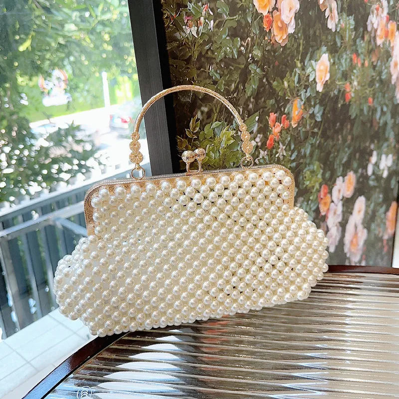 Luxury Female Pearl Evening Bags Women Banquet Mini Handbags Wedding Dinner Party Clutch Purses Fairy Holiday Top Handle Bags