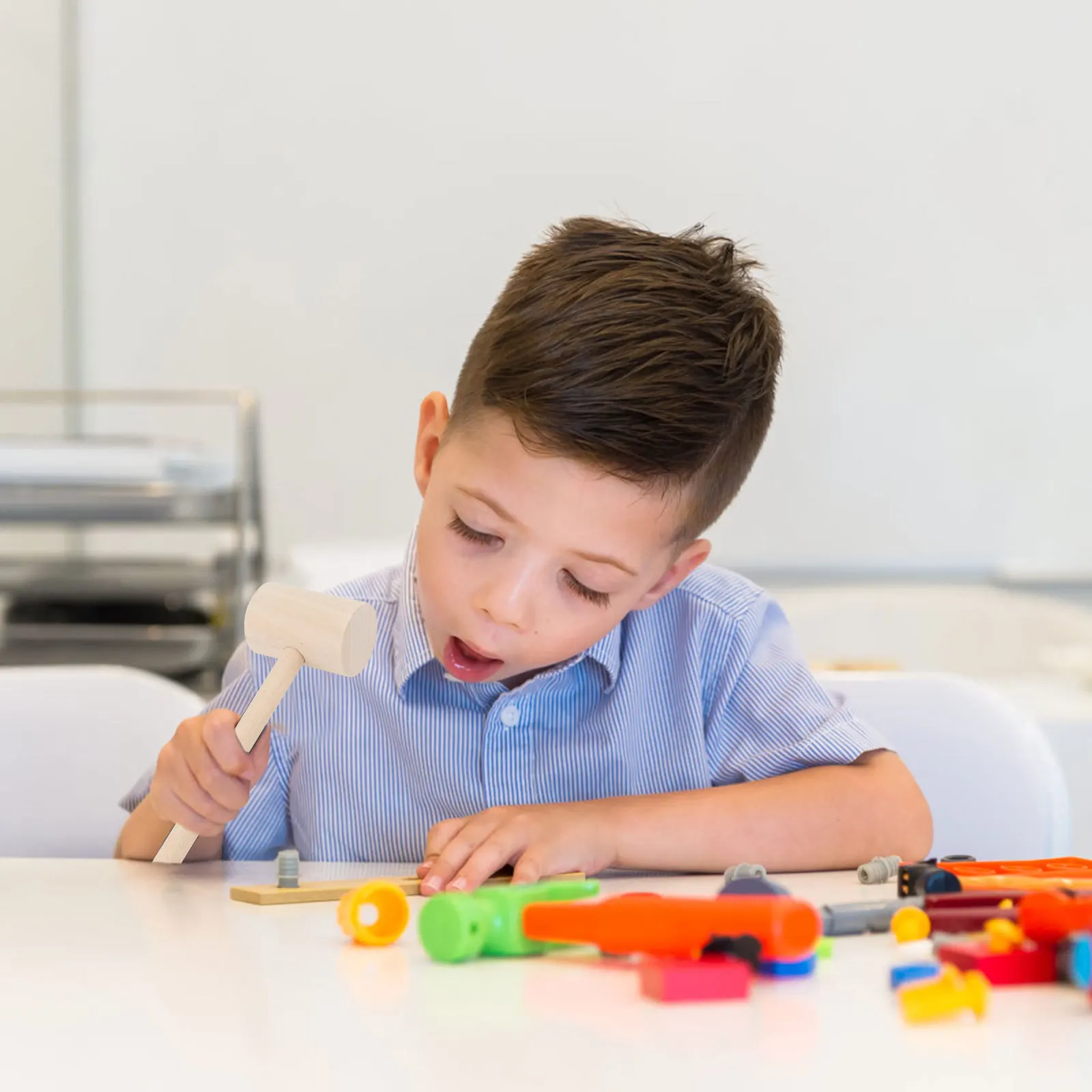 

12Pcs Children's Wooden Hammer Educational Mini Mallets for Muscle Development Hand Coordination and Kitchen Use Wooden Cake