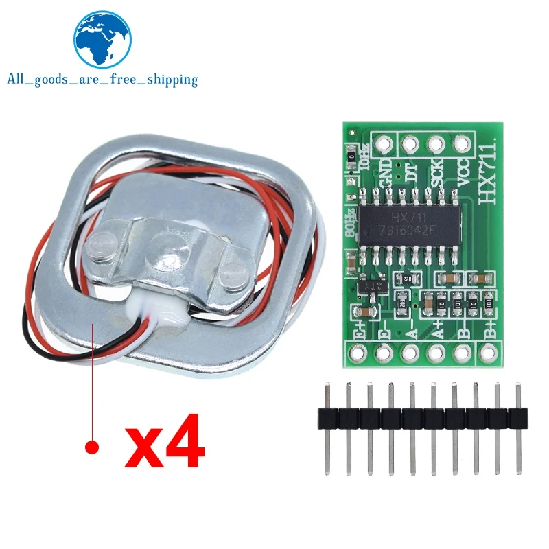 TZT Human Scale Load Cell Weight Sensors + HX711 AD Module Weight Sensor Electronic Scale Weighing Pressure Sensor DIY Kit image 6