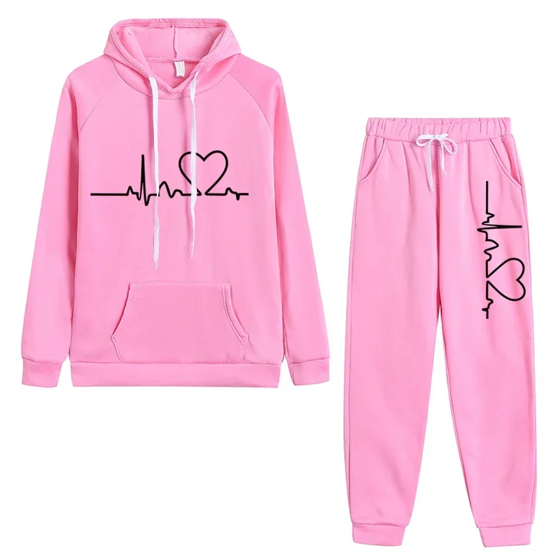 Women's Tracksuit Clothing Comfort Woman Two Piece Set High Quality Daily Hoodie Sports Fashion Suit Casual Set Jogging Printing - Image 6