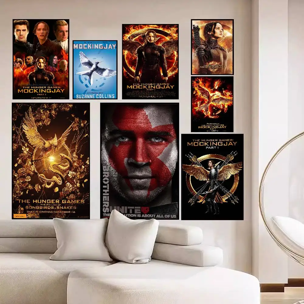 The Hunger Games 3 ملصقات فيلم لاصقة ملصق ورق أبيض DIY ملصقات حائط لغرفة البار والمقهى #3