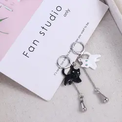 Korean Style Kitten Stud Earrings Women Tassels Asymmetrical Cat Earrings Ear Accessories Fashion Jewelry Gifts Personality