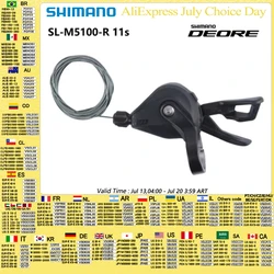 SHIMANO DEORE Series SL-M5100 Right 11 Speed SL-M5100 Left 2 Speed Shifter 2S 11S For Mountain Bike Riding Parts Original