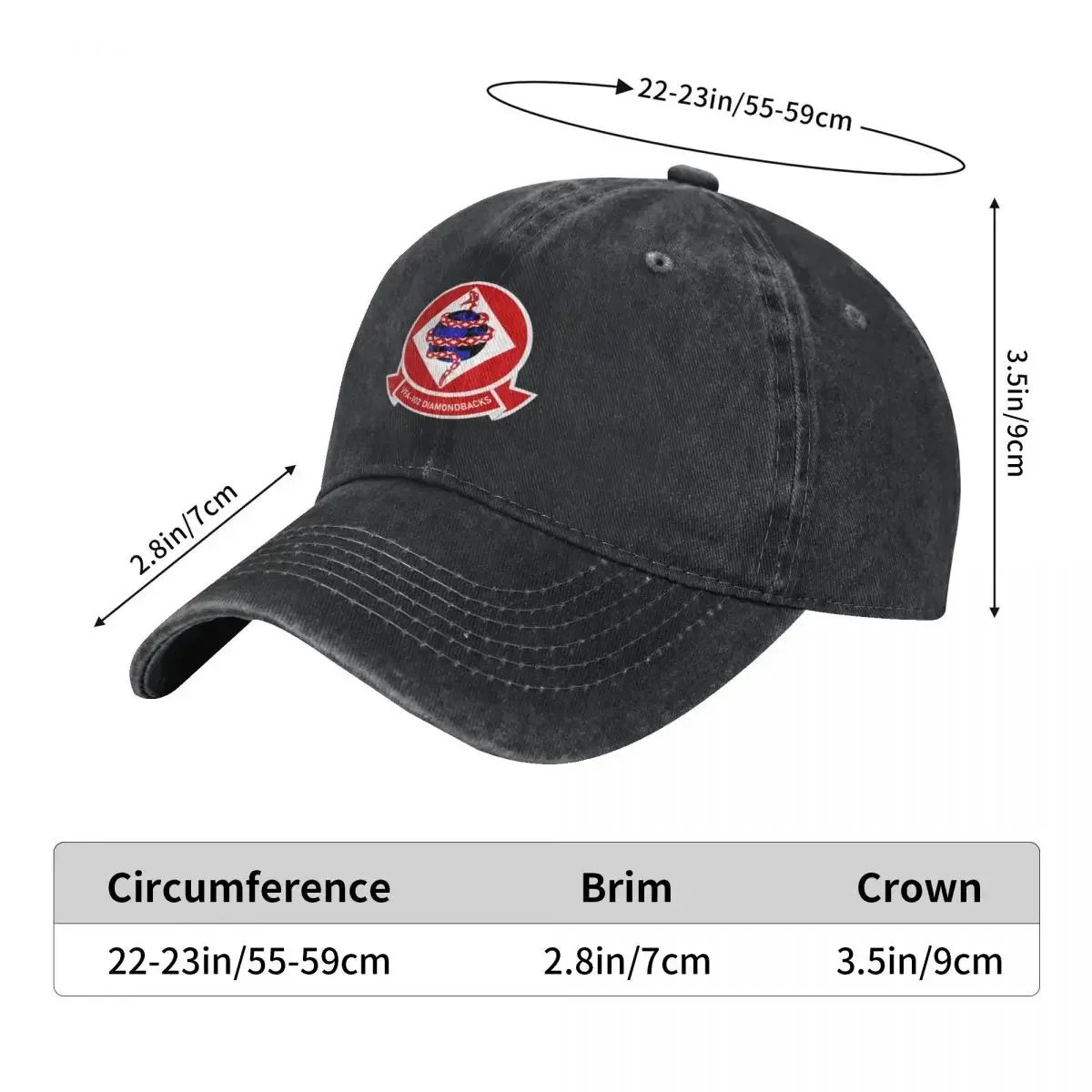 Fighter Squadron VFA-102 Diamondbacks Baseball Cap sun hat Uv Protection Solar Hat Dropshipping For Girls Men's