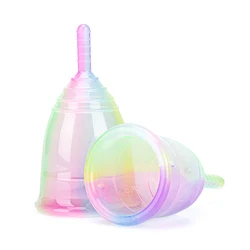 1/2PCS Medical Grade Silicone Menstrual Cup Colorful Menstrual Cup Feminine Hygiene Copa Menstrual Lady Cup Period Cup For Women