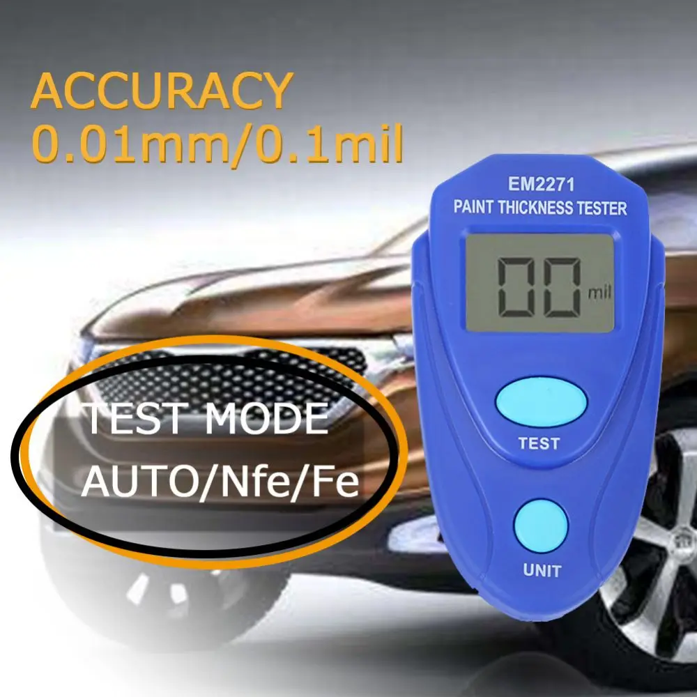 EM2271 Manual Digital Paint Thickness Gauge Auto Coating EM2271A Car Accessories Digital Display Mini Car Paint Thickness Meter