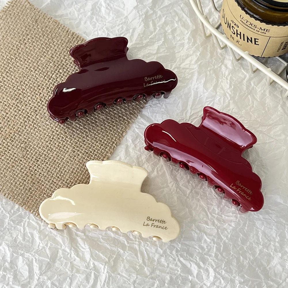 

French Women's Hair Clips Elegant Acetate Hair Claw Medium Size Sweet Shark Clip Exquisite Girl Hairs Accessories Headwea