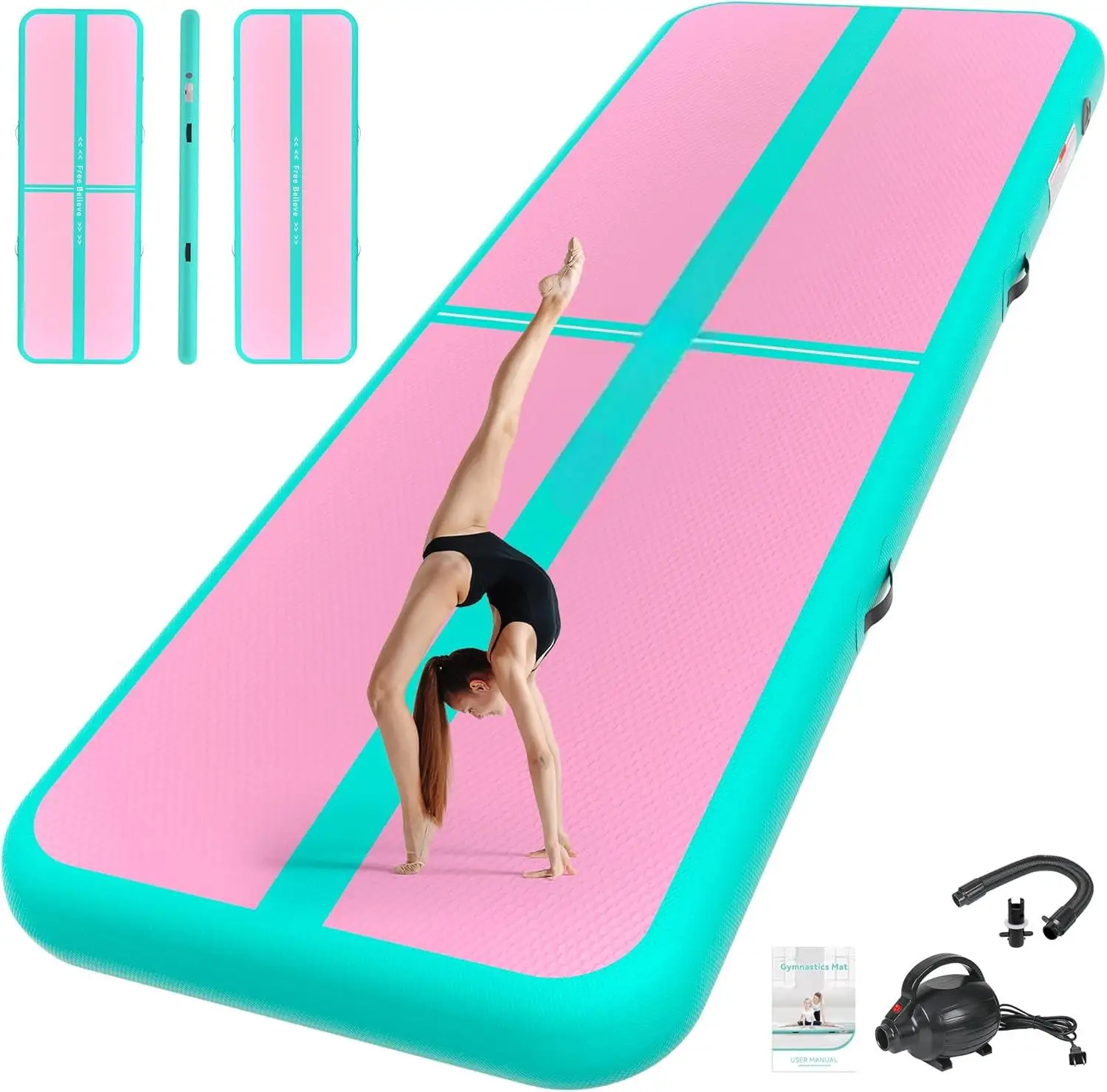 Professional Portable PVC Waterproof Inflatable Air Track Tumbling Mat Drop Stitch Gymnastics Training Track