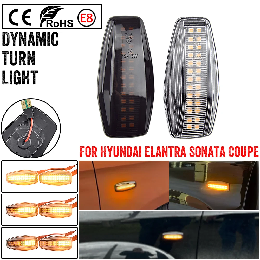 1 Set For Hyundai Flowing Water Indicator LED Side Marker Turn Signal Light For Elantra Getz Sonata XG Terracan Tucson I10 Coupe