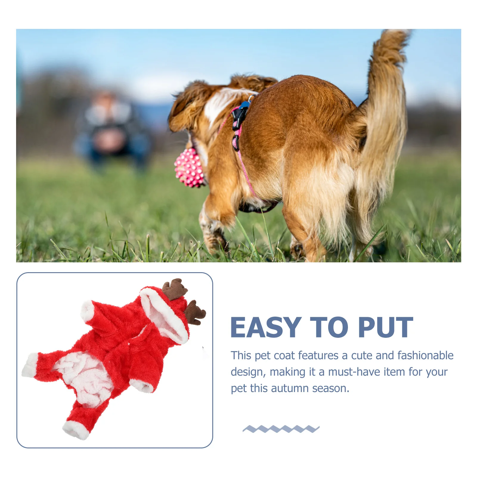 

Warm Christmas Elk Puppy Hoodie Dog Clothes Lightweight Autumn Pet Coat Comfortable Photo Prop Christmas Dog Outfit