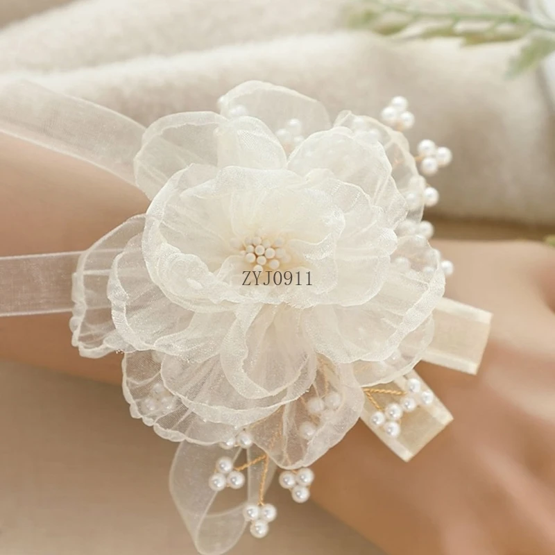 * Fiore da polso decorativo per donna Fiore da sposa Corpetto da polso Polsini per camicia Abito da sposa Camicia Cucito Corpetto da polso