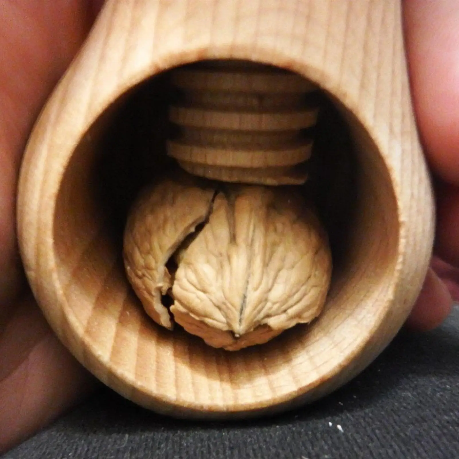 Picture 5: Wooden Nutcracker Tool Handheld Mushroom-Shaped Walnut Cracker Multipurpose Nut Sheller Kitchen Gadget for Chestnut