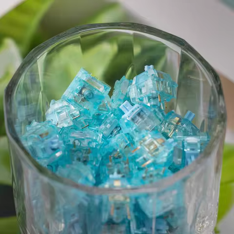 KTT X OFF STUDIO Blue Tears Switch Silent Linear 5Pin 43gf Blue Transparent Switch For Mechanical Keyboard Custom Mute Switch PC