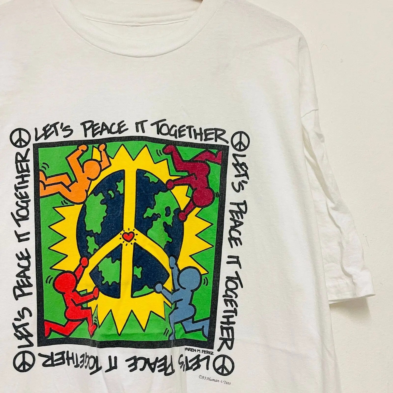 

Vintage 90s Let’s Peace It Together 1993 T-Shirt / Artworks / Save Planet / Camp