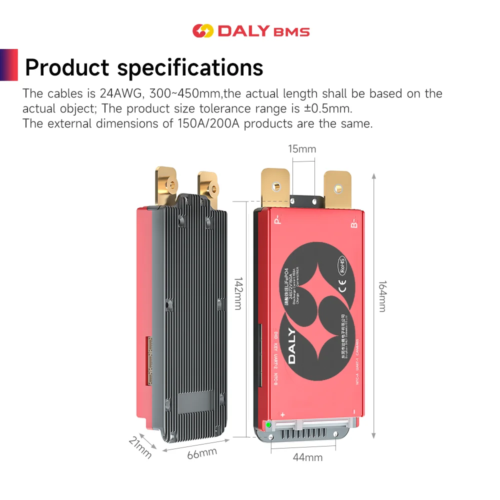 Daly Smart BMS 4S 12V Lifepo4 8S 24V 16S 48V 100A 150A 200A 300A Bluetooth for Inverter RS485 CANBUS  Germany Warehouse