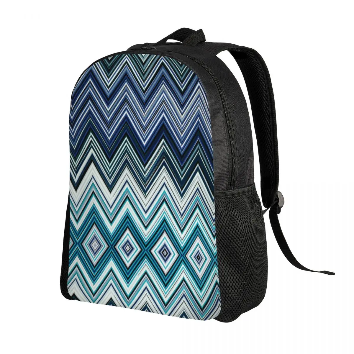 Home ZigZag Multicolor Backpacks for Men Women School College Students Bookbag Fits 15 Inch Laptop Chic Geometric Bags