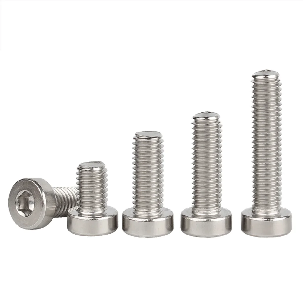 3-50pcs M2M2.5M3M4M5M6M8M10 304 A2-70 stainless steel DIN7984 Hex Hexagon Socket Thin Low Short Profile Head Allen Cap Screw