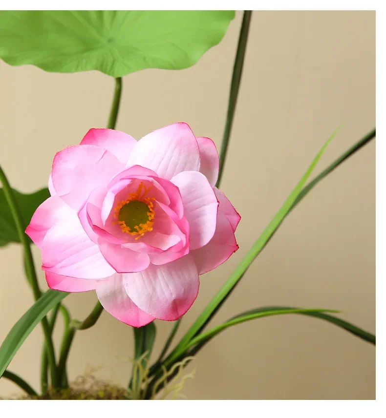 5 Stück Simulationsblumen Seidenrosa Lotus Wohnzimmer Dekorative Kunstblumen Künstliche Lotuszweige Garten Dekoration – Detail 15