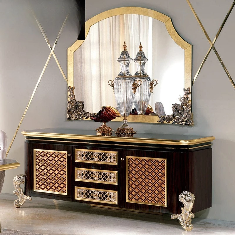 European dining room carved side cabinet French living room decorative locker