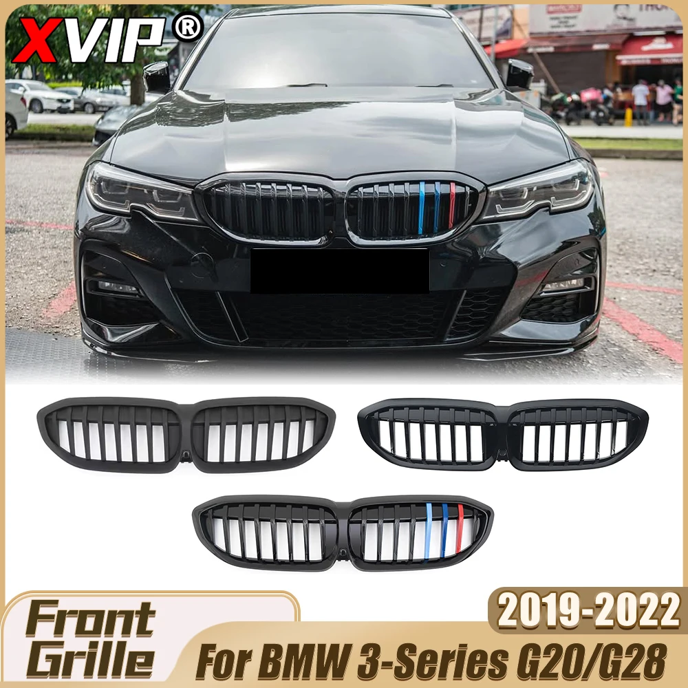 

Глянцевая черная решетка радиатора XVIP в стиле Single Line, матовая верхняя решетка переднего бампера для BMW 3 серии G20/G21/G28 2019-2022