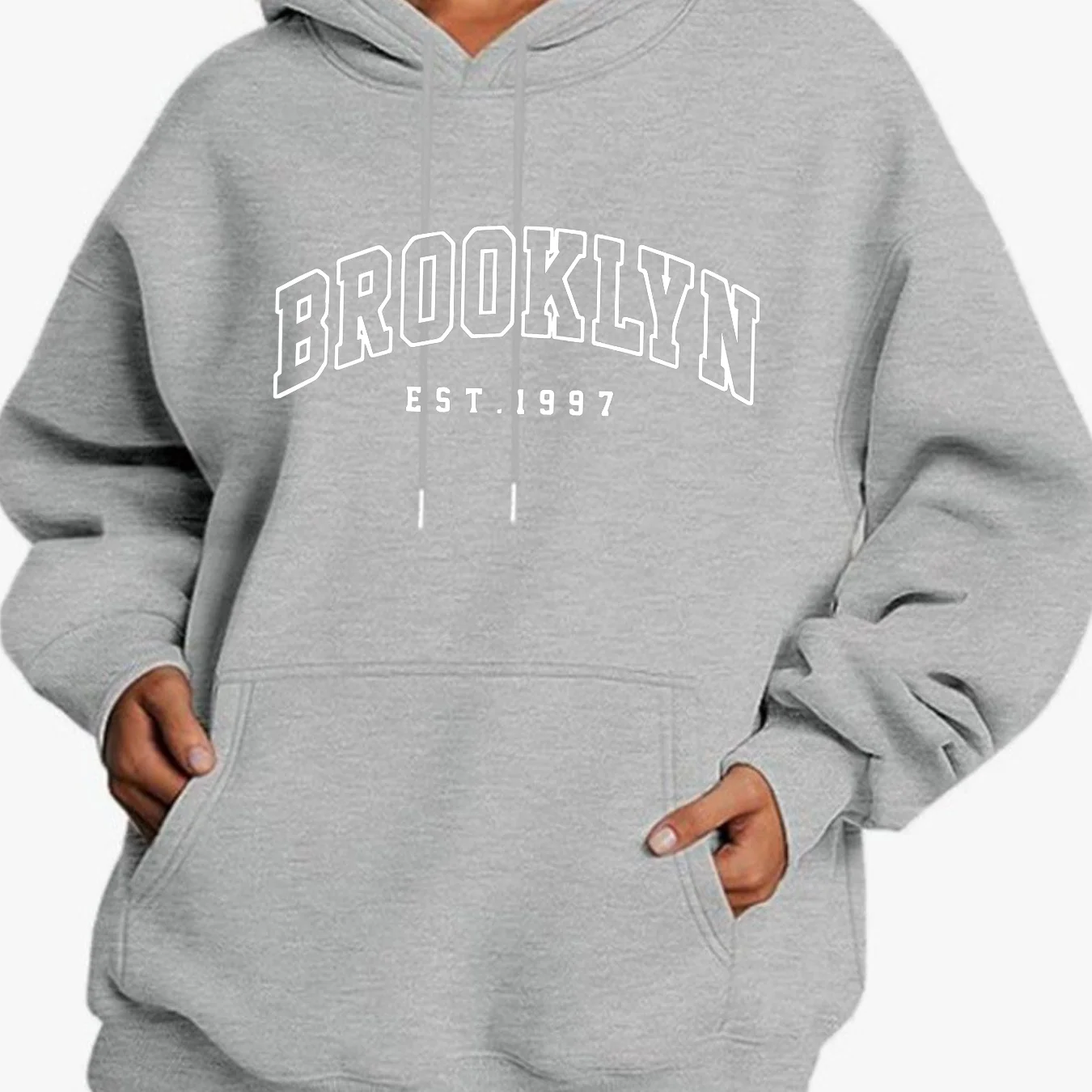 Women's casual hoodie sweatshirt with California letter print round neck long sleeved, autumn and winter regular edition