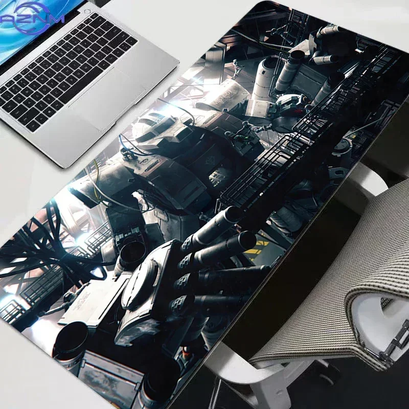 Sci-fi Mecha Workshop Industrial Scene Print Mouse Pad, Rubber Non-Slip Base, Smooth Surface for Gaming and Office Desktop Compu