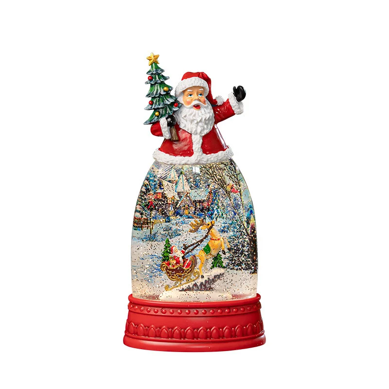 Creativity Santa Claus Snowman Crystal Ball Music Box Desktop Ornament Living Room Bedroom Home Christmas Atmosphere Decorations