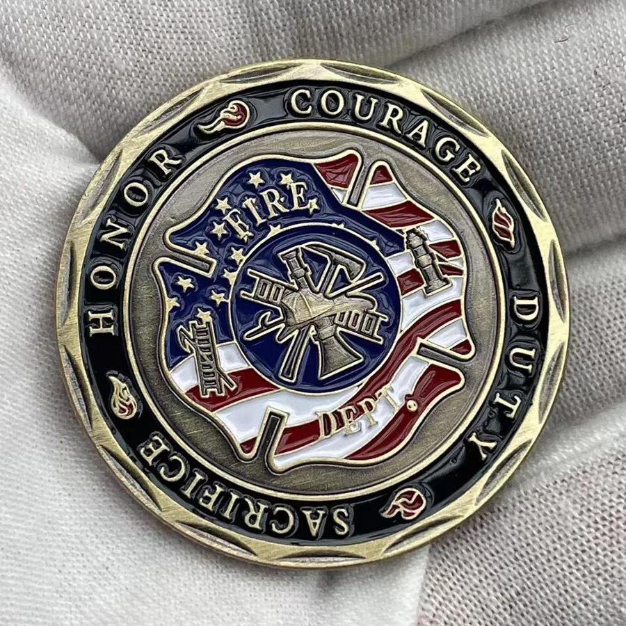 SAN Florian Fireman Commemorative coin of the United States Military collection view 3