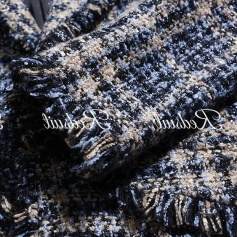 Women's Suit Spring/Autumn Tweed Jacket Suit Jacket New Thicken Slim Fit Coarse Weave Mid-Length Blazer Fashion Coat