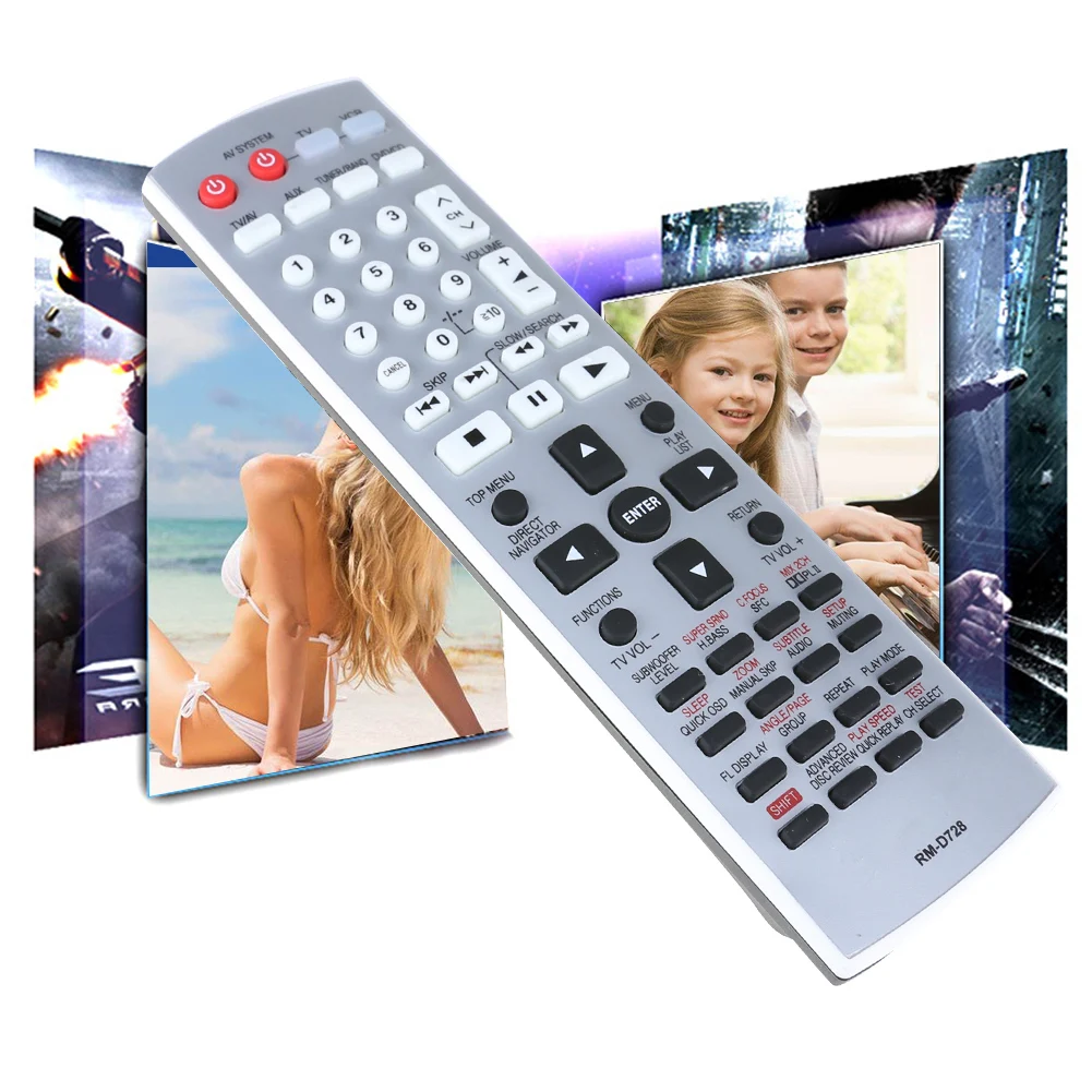 Remote Control Replacement Television Remote Control Silver Black DVD Remote Control Home Theater for Panasonic EUR7722X10