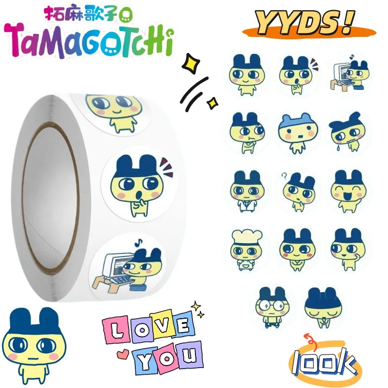 Tamagotchi Mametchi animation peripheral creative cartoon cute roll paste secondary hand account decoration stickers wholesale