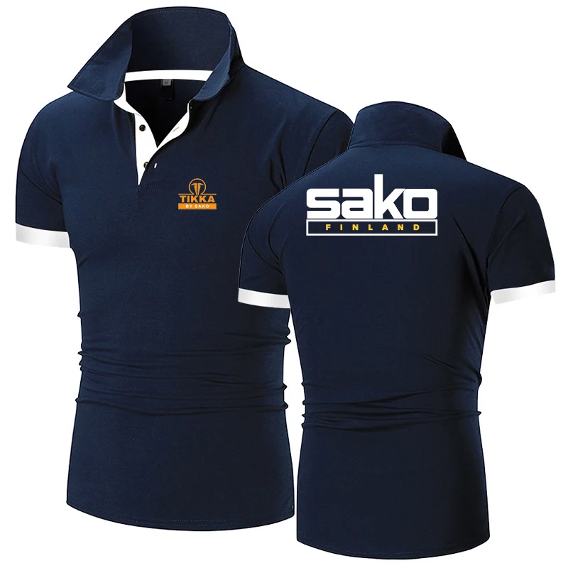 Tikka By Sako Finland Firearms Logo 2022 Men's New Summer Polos Shirts Breathable Short Sleeve Fashion Casual Slim Fit Lapel Top