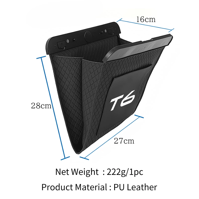 Waterproof Car Seat Back Trash Bags Leather Anti-kick Bin Bag For Volvo T6 XC90 XC60 C30 S60 C70 XC40 V40 XC70 V70 V60 V50 S80 6