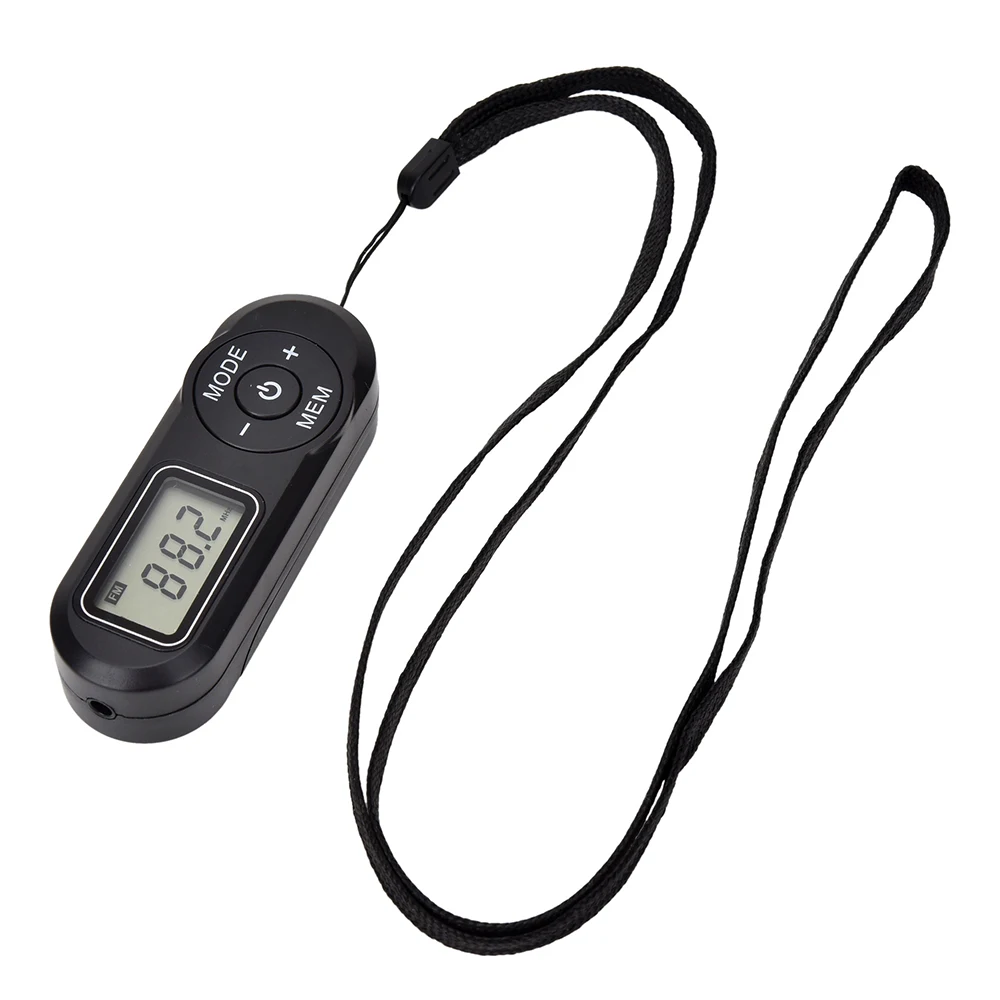 Pocket FM Radio 64-108MHz Portable Sports Radios Receiver Mini Walkman with LCD Display Neck Lanyard 3.5mm Headphone