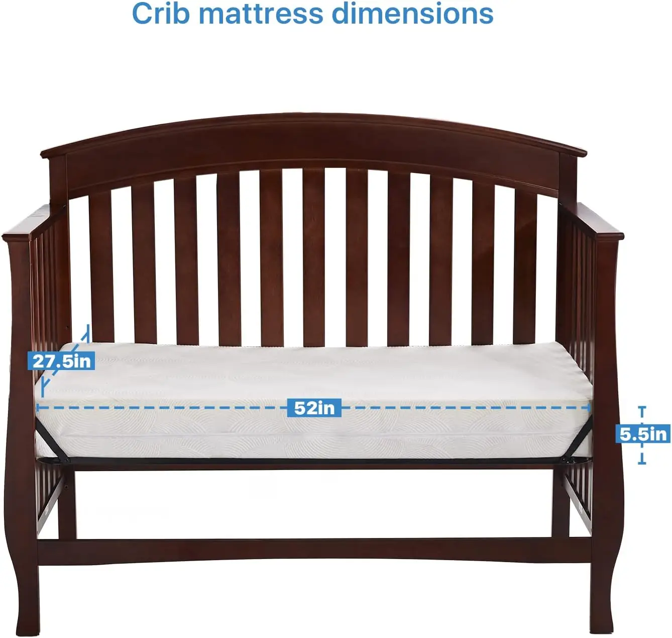 Mattress, Dual Side Toddler Mattress,Washable and Waterproof, fits Standard Full-Size Crib and Toddler Bed,Fiberglass-Free.