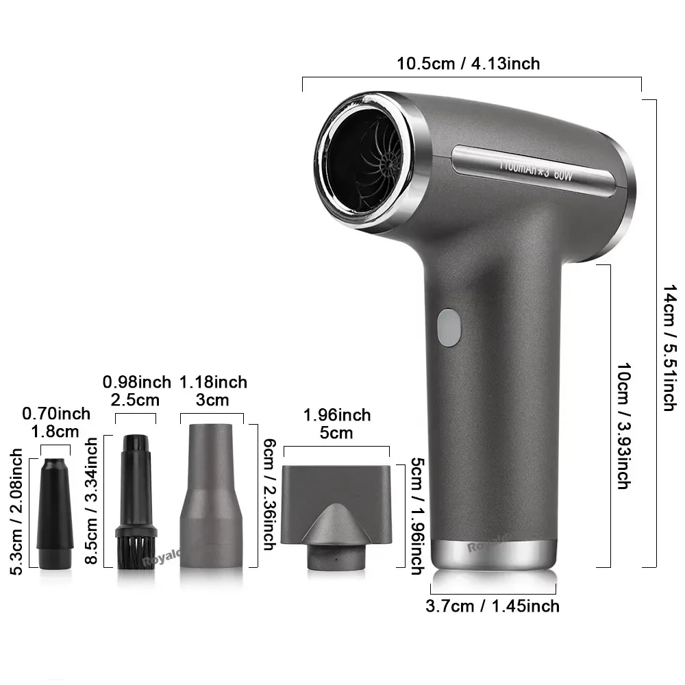Mini Multifunctional Electric Air Duster Hair Dryer Poweful Cleaning Machine for Keyboard Car Vacuum Portable Wireless Handheld