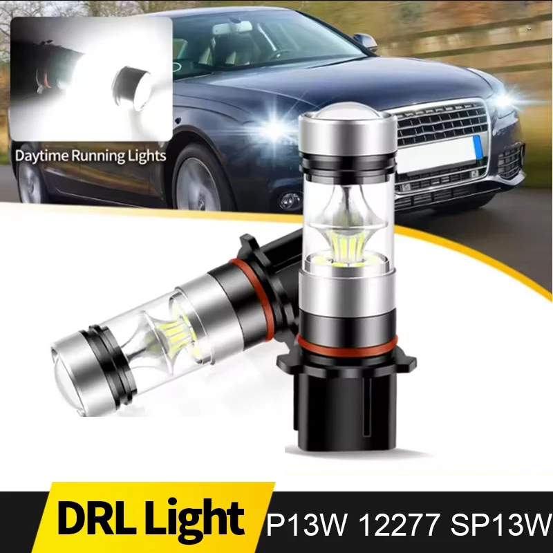2 uds P13W 12277 SP13W bombilla de alta potencia LED blanco luz de circulación diurna antiniebla 1200LM Super brillante SH23W H28W PSX26W accesorios para coche